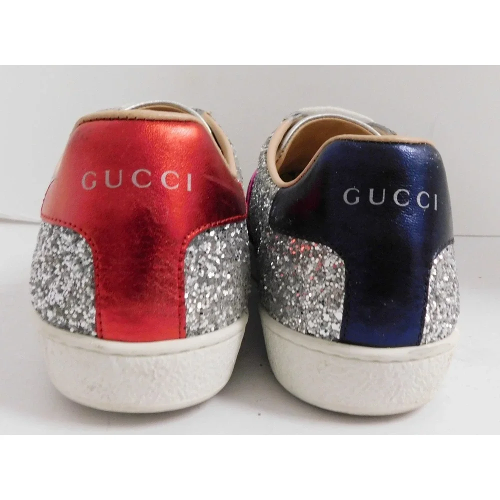 Gucci Ace Glitter Low Top Lace Up Sneakers Size EU 40/Fits Like US 9.5